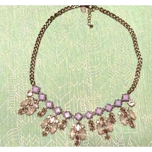 Light blue collar necklace w adjustable silver chain marquis clusters dazzling - Picture 8 of 16